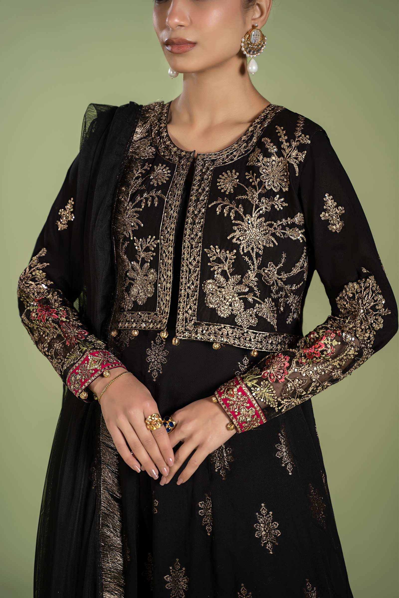 3 Piece Printed Jacquard Suit