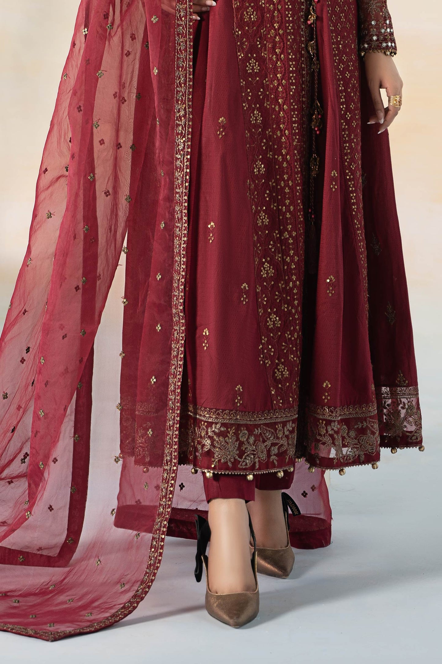 3 Piece Embroidered Dobby Suit