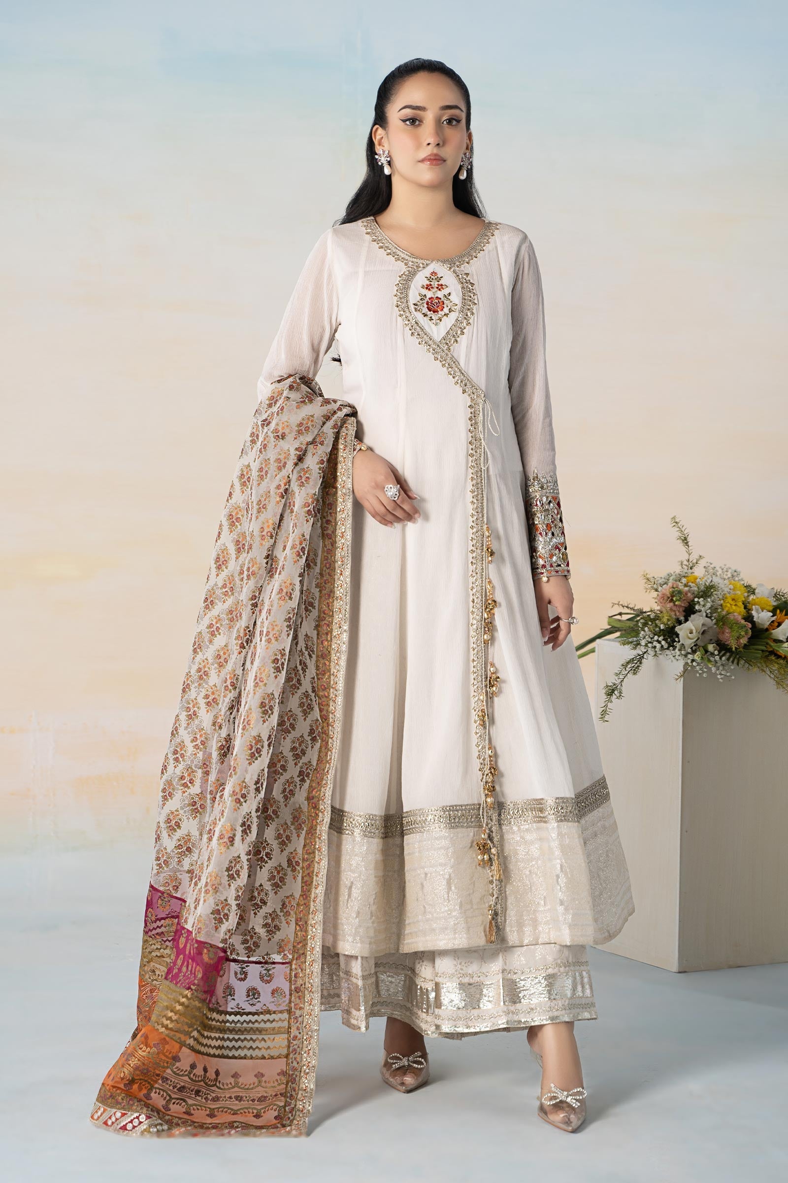 3 Piece Dyed Cotton Crinkle Suit
