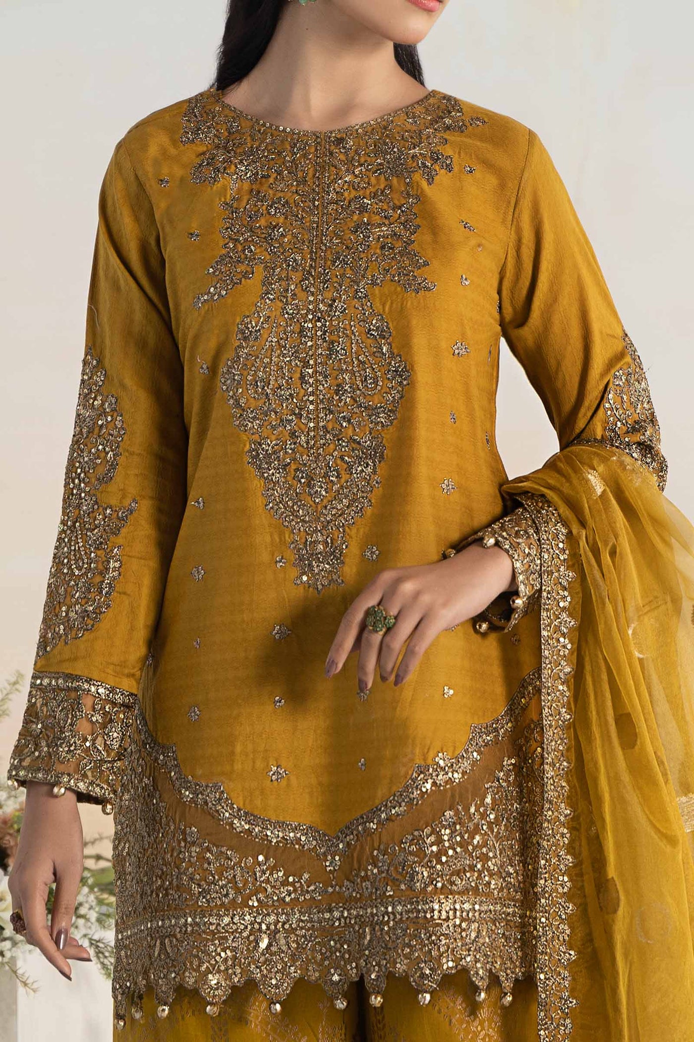 3 Piece Embroidered Dobby Suit