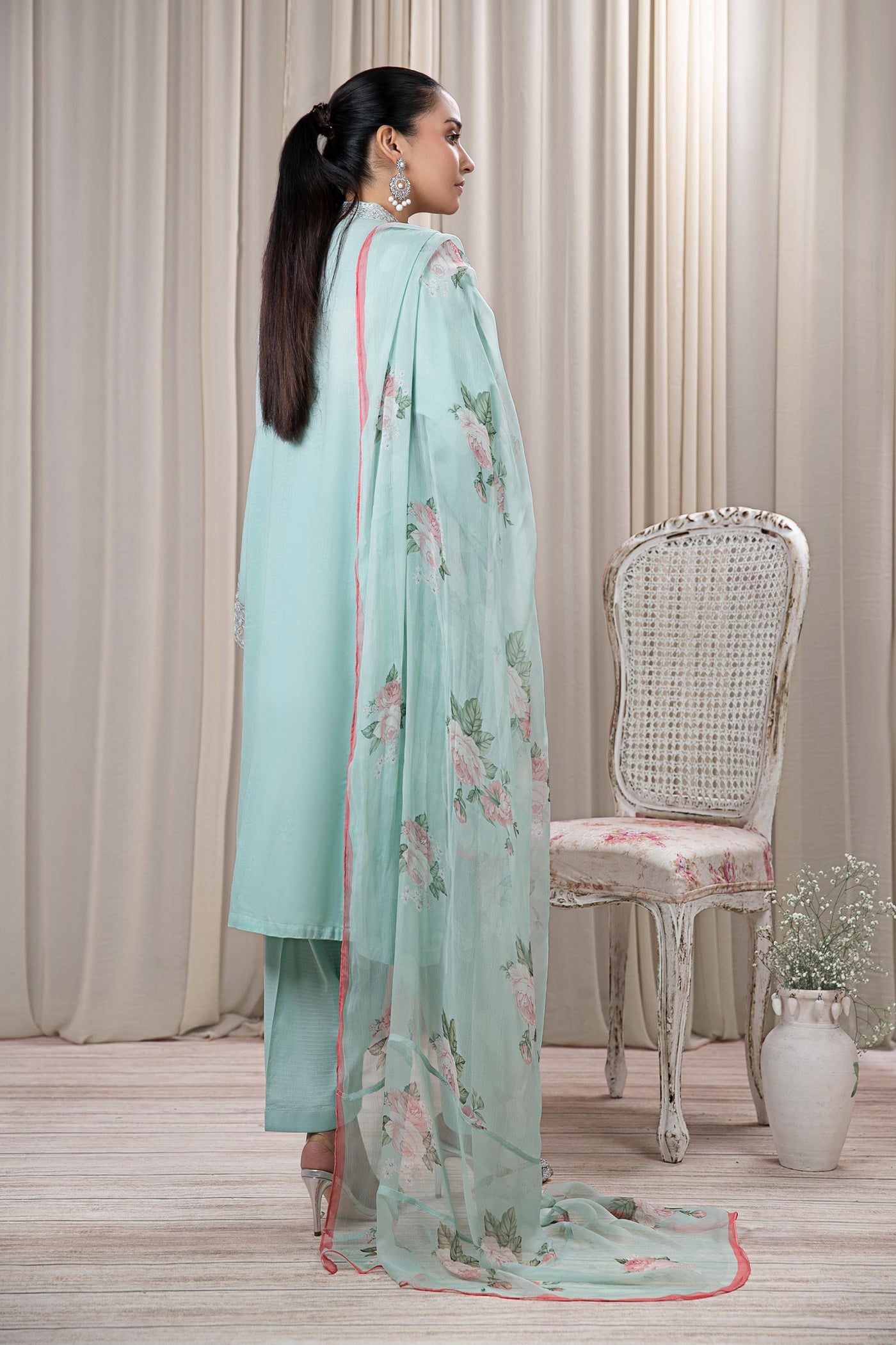 3 Piece Embroidered Dobby Suit | DW-EF24-54