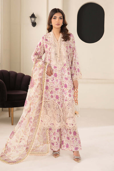 3 PIECE EMBROIDERED LAWN SUIT | DW-EF24-108 All Products DWEF108-ESM-PRP
