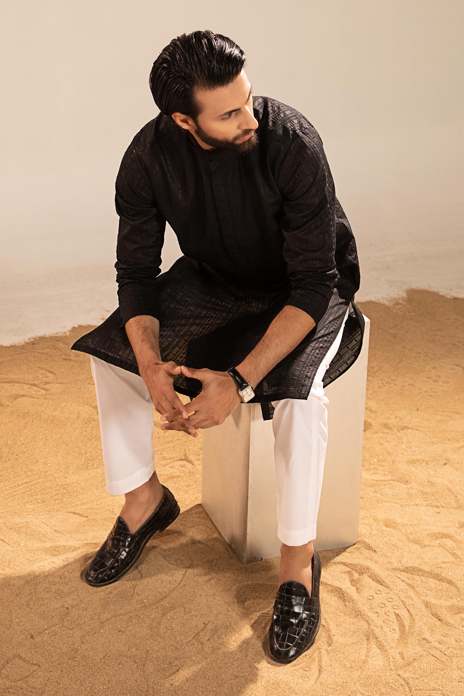 Embroidered Cotton Kurta
