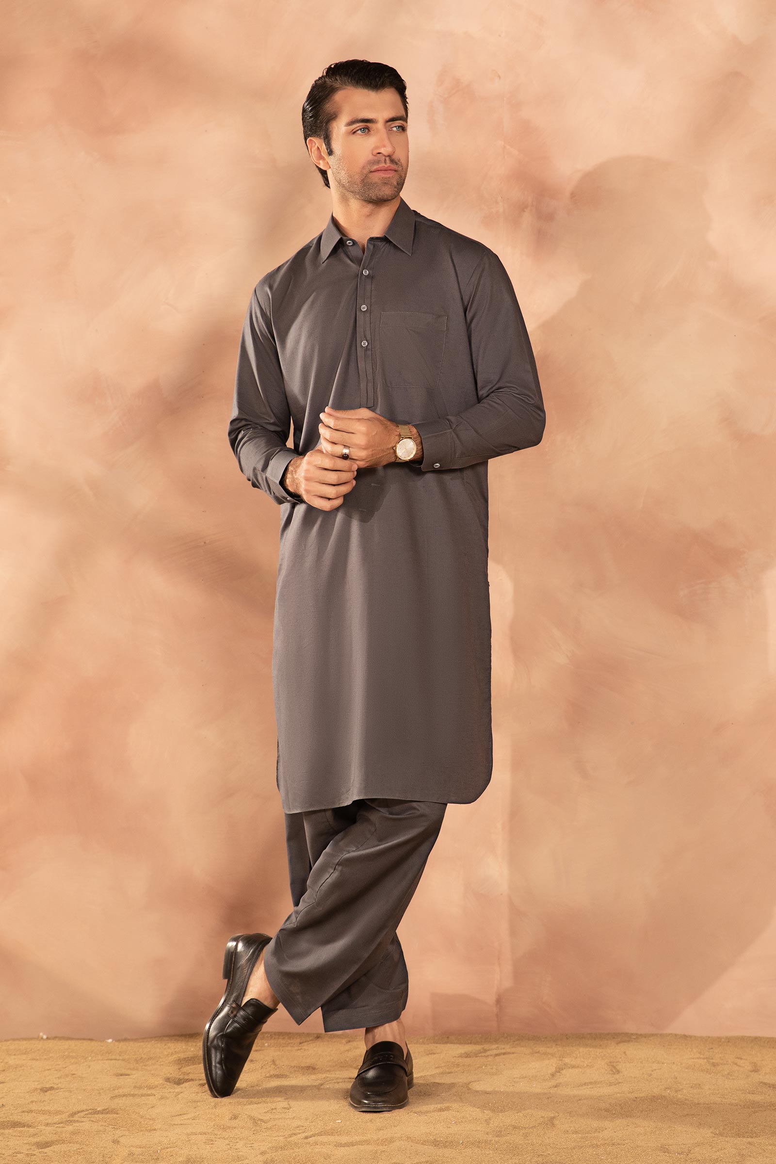 Dyed Cotton Silk Suit