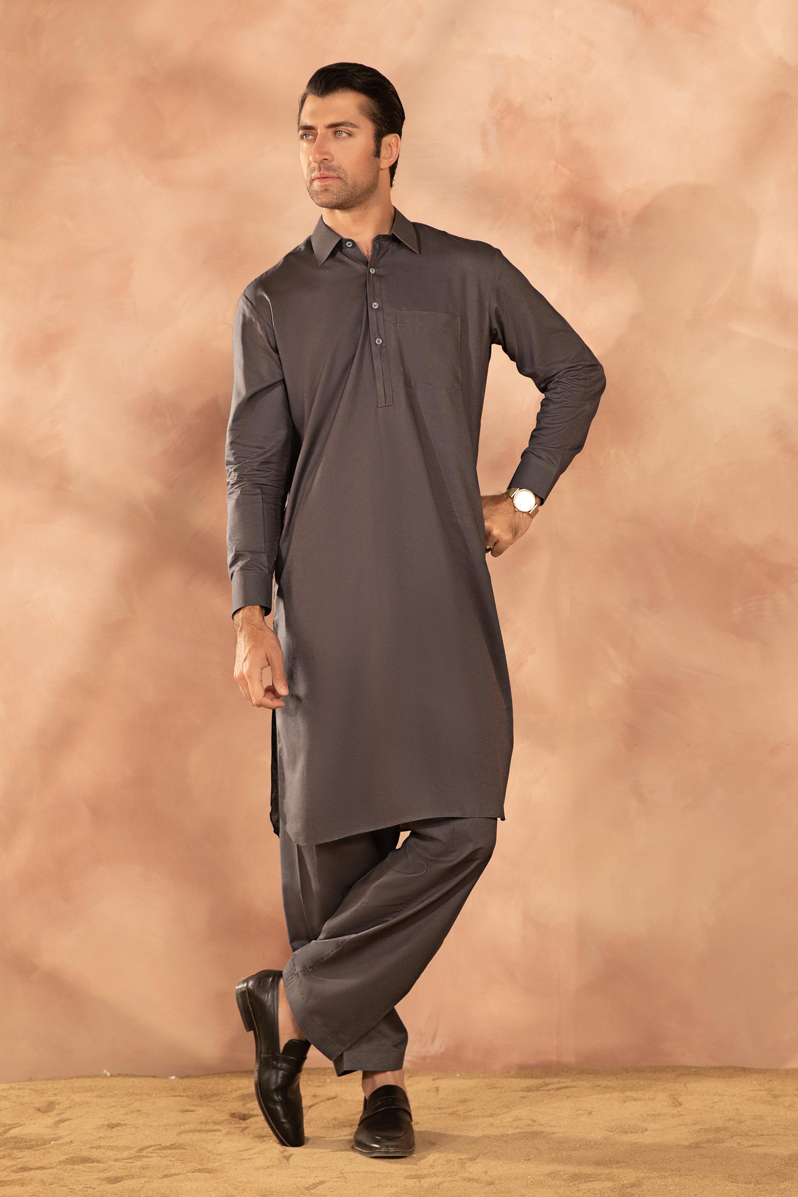 Dyed Cotton Silk Suit