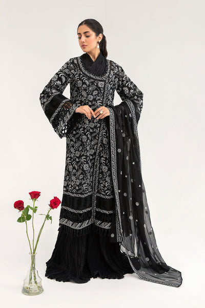 M.Luxe Fabrics Dupatta Black LF-406-D  LF0406D-OLN-BLK