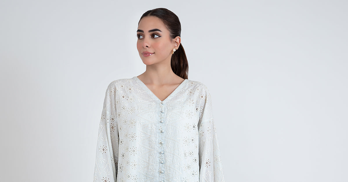 EMBROIDERED LAWN TUNIC SHIRT | MB-EF24-33