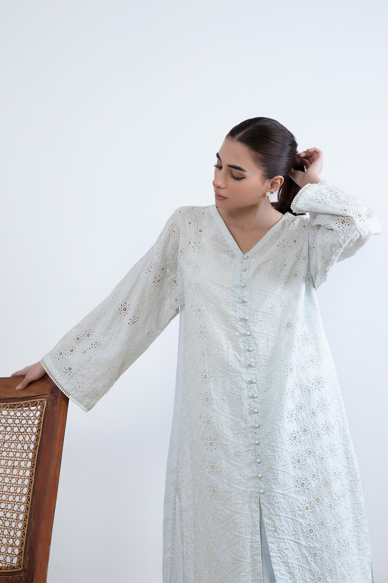 Embroidered Lawn Tunic Shirt