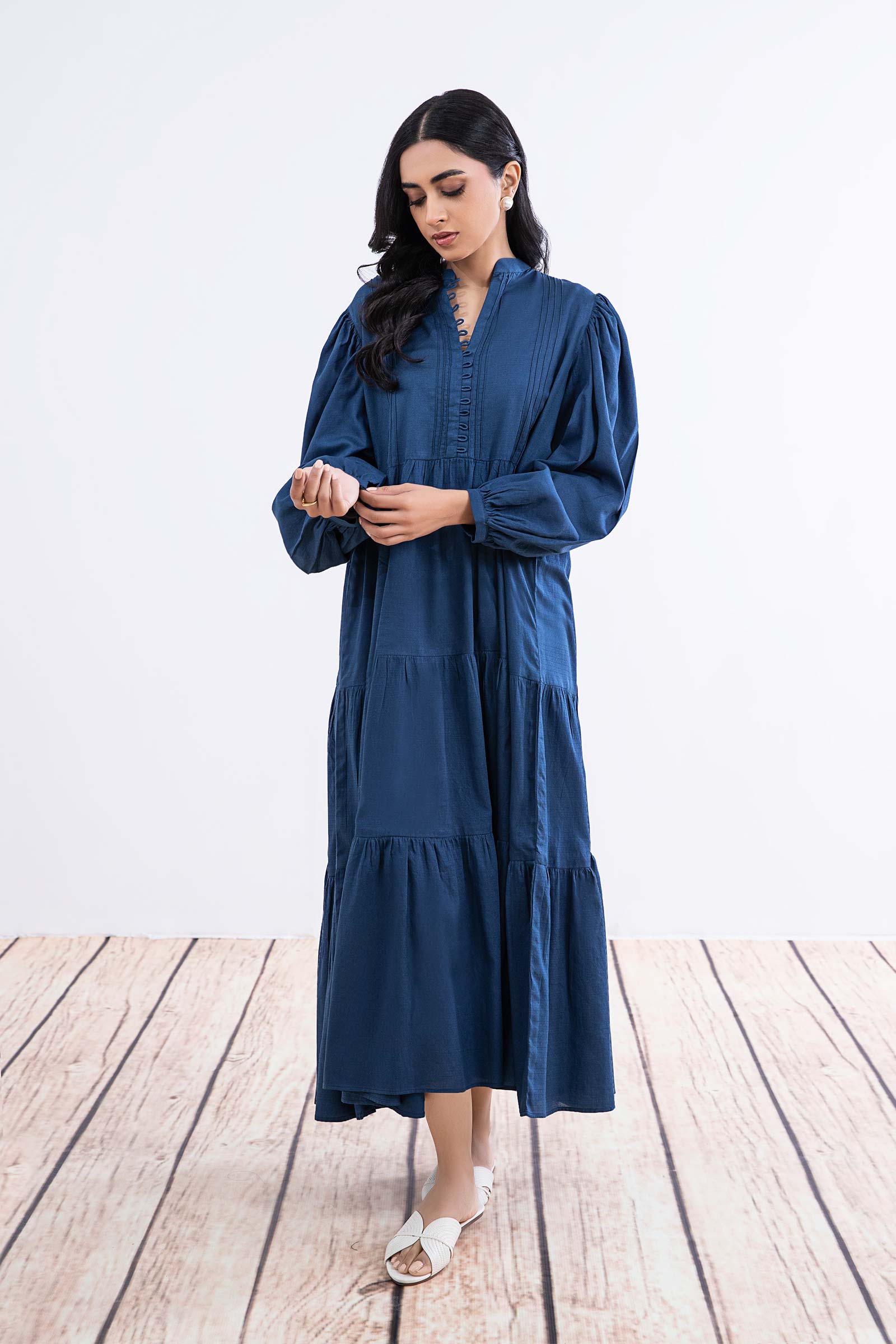 Dyed Dobby Lawn Dress