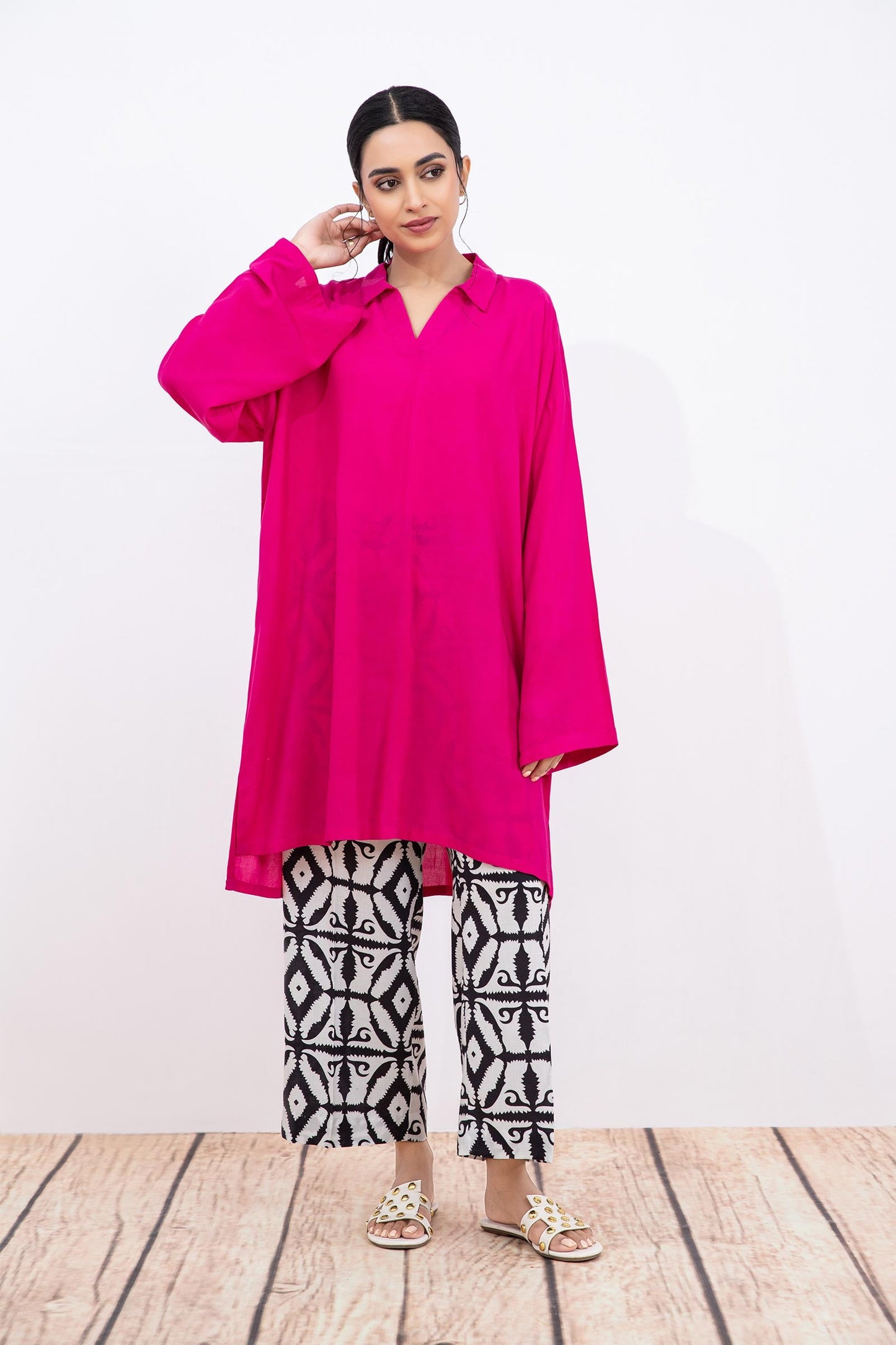 2 Piece Dyed Arabic Lawn Suit