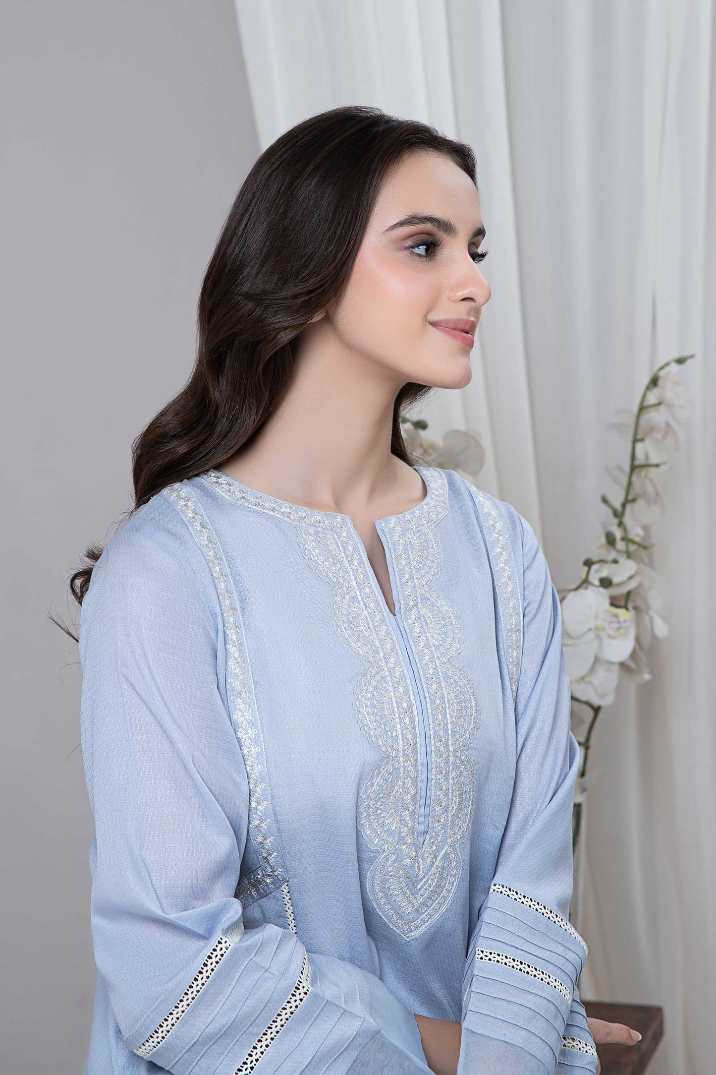 2 Piece Embroidered Dobby Lawn Suit