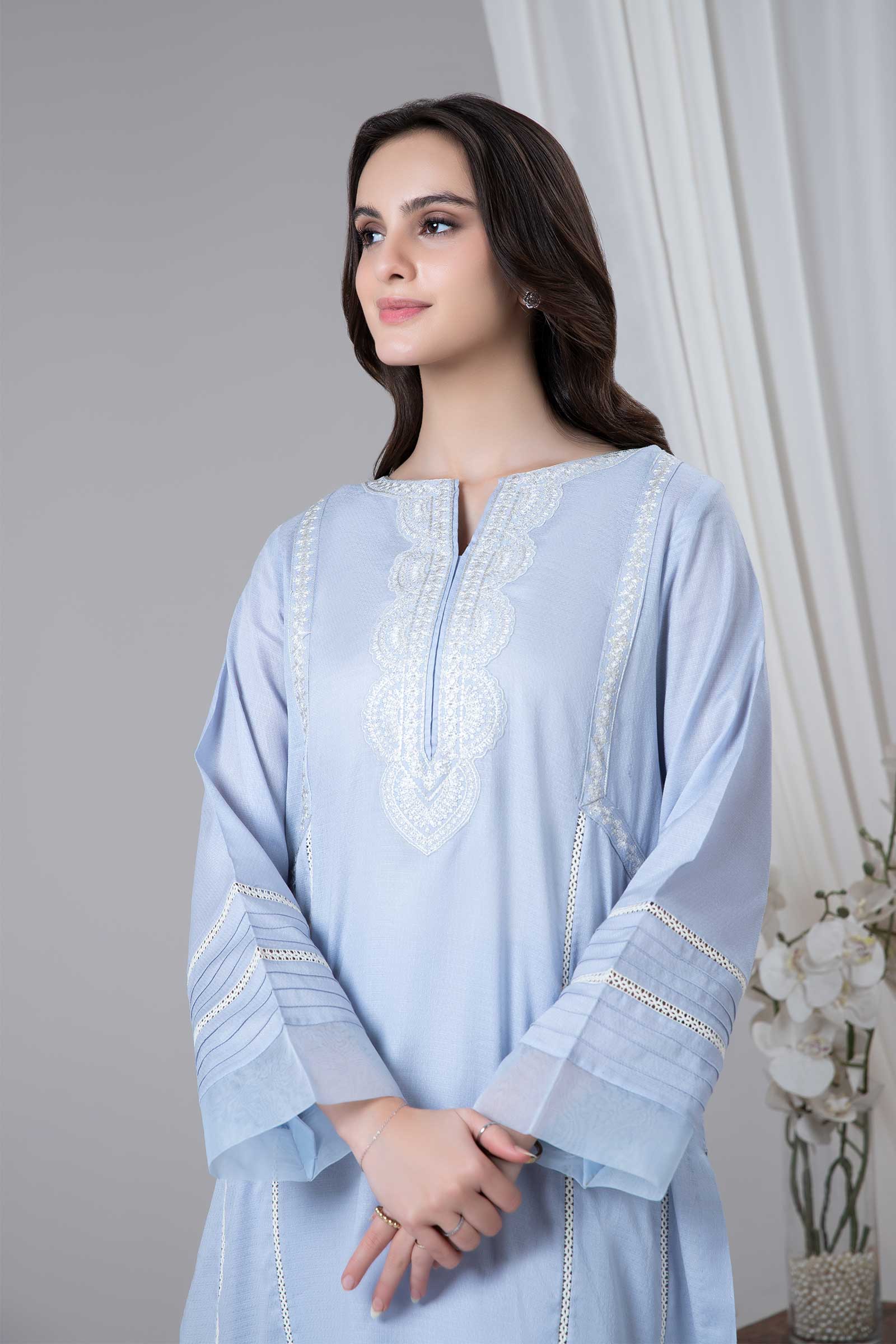 2 Piece Embroidered Dobby Lawn Suit