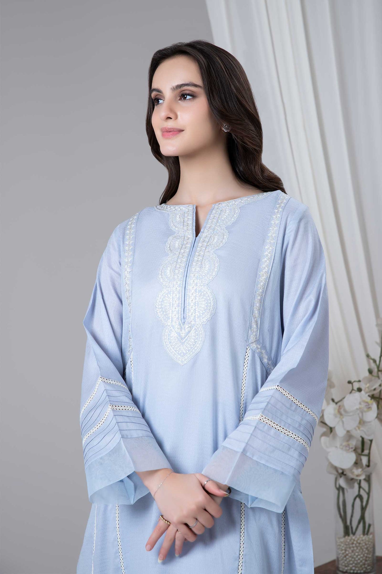 2 Piece Embroidered Dobby Lawn Suit