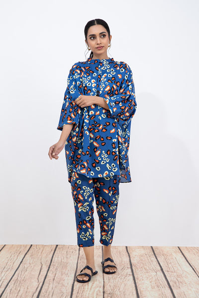 PRINTED ARABIC LAWN CO-ORD SET | MB-EF24-180 All Products MBEF180-EXS-BLU