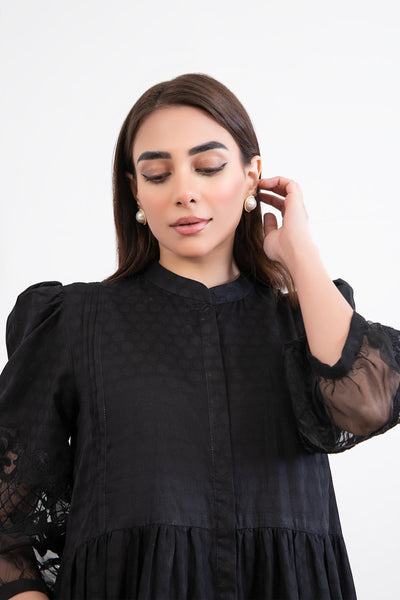 DYED DOBBY LAWN SHIRT | MB-EF24-194 All Products MB24194-ESM-BLK
