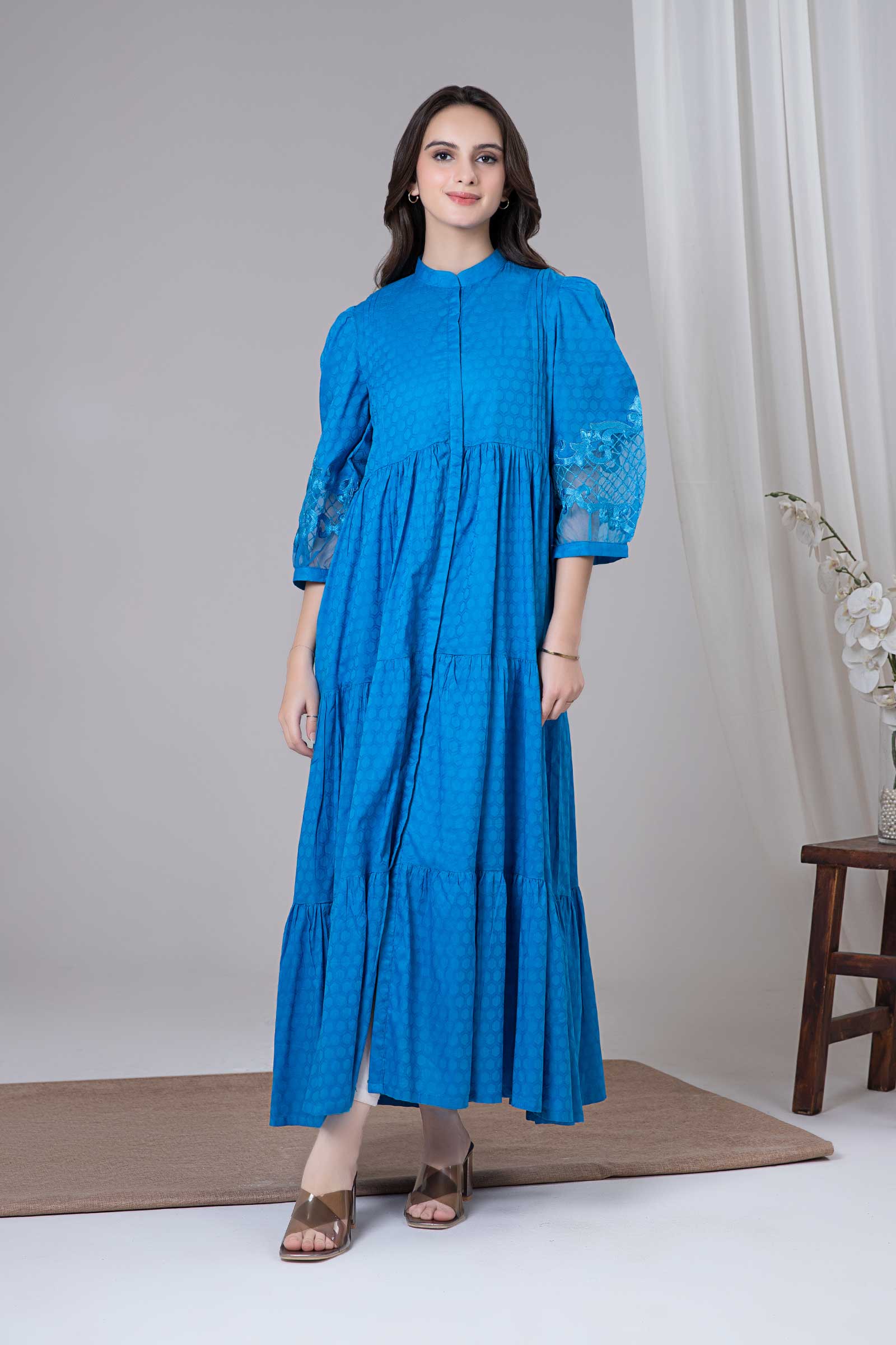 Dyed Dobby Lawn Dress