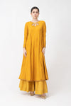 Embroidered Raw Silk Pishwas | MB-F23-408