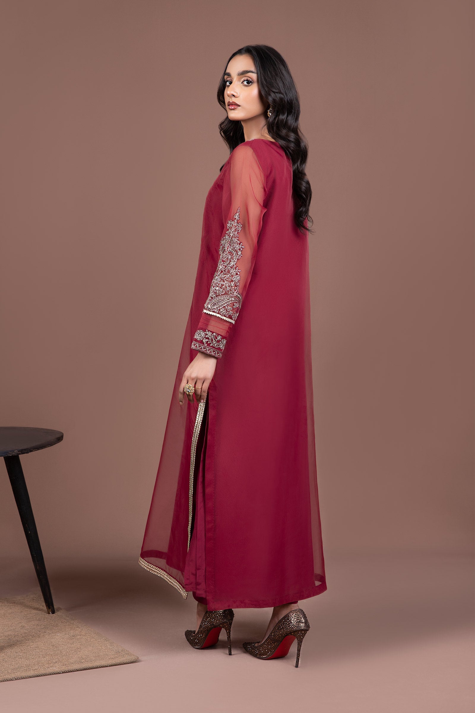 2 Pc Embroidered Organza Suit
