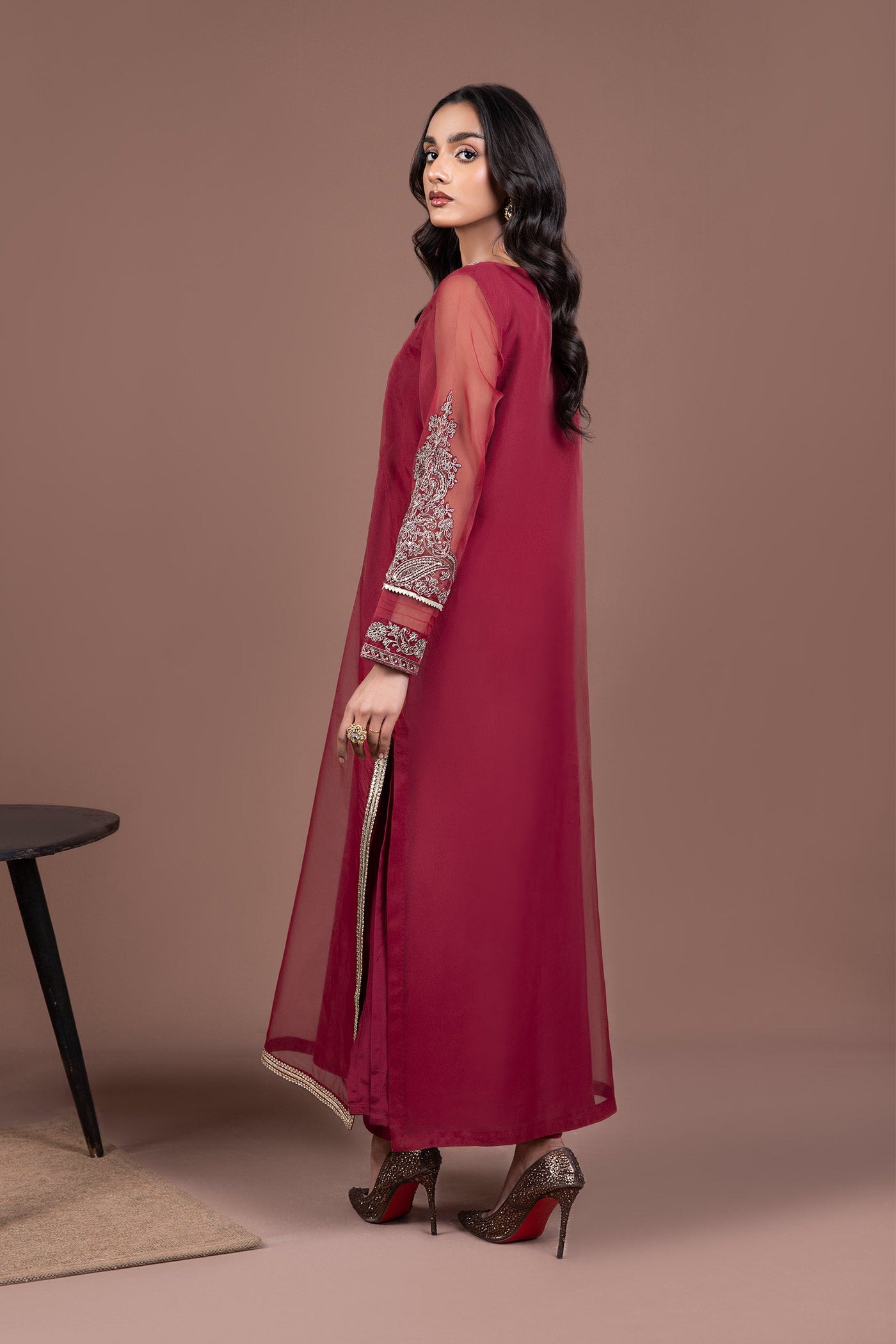 2 PIECE EMBROIDERED ORGANZA SUIT | MB-F24-508