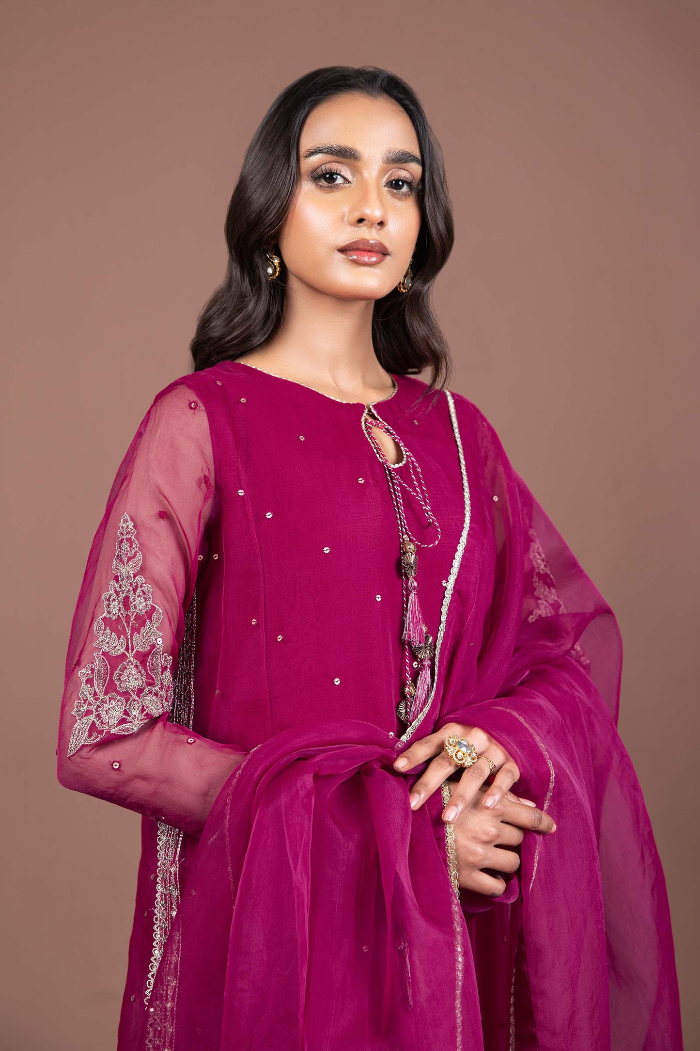 2 Pc Embroidered Organza Suit