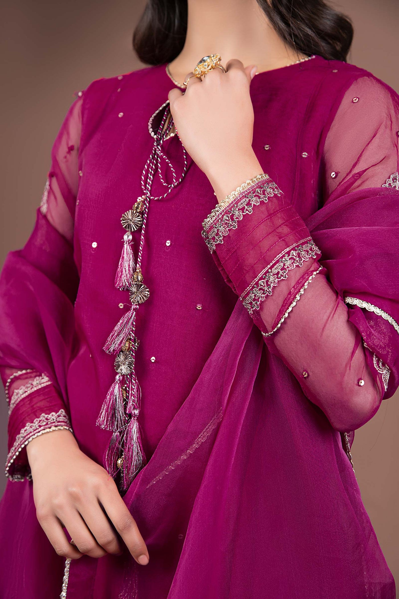 2 PIECE EMBROIDERED ORGANZA SUIT | MB-F24-517