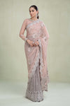 Saree Peach And Grey MCS-23-105