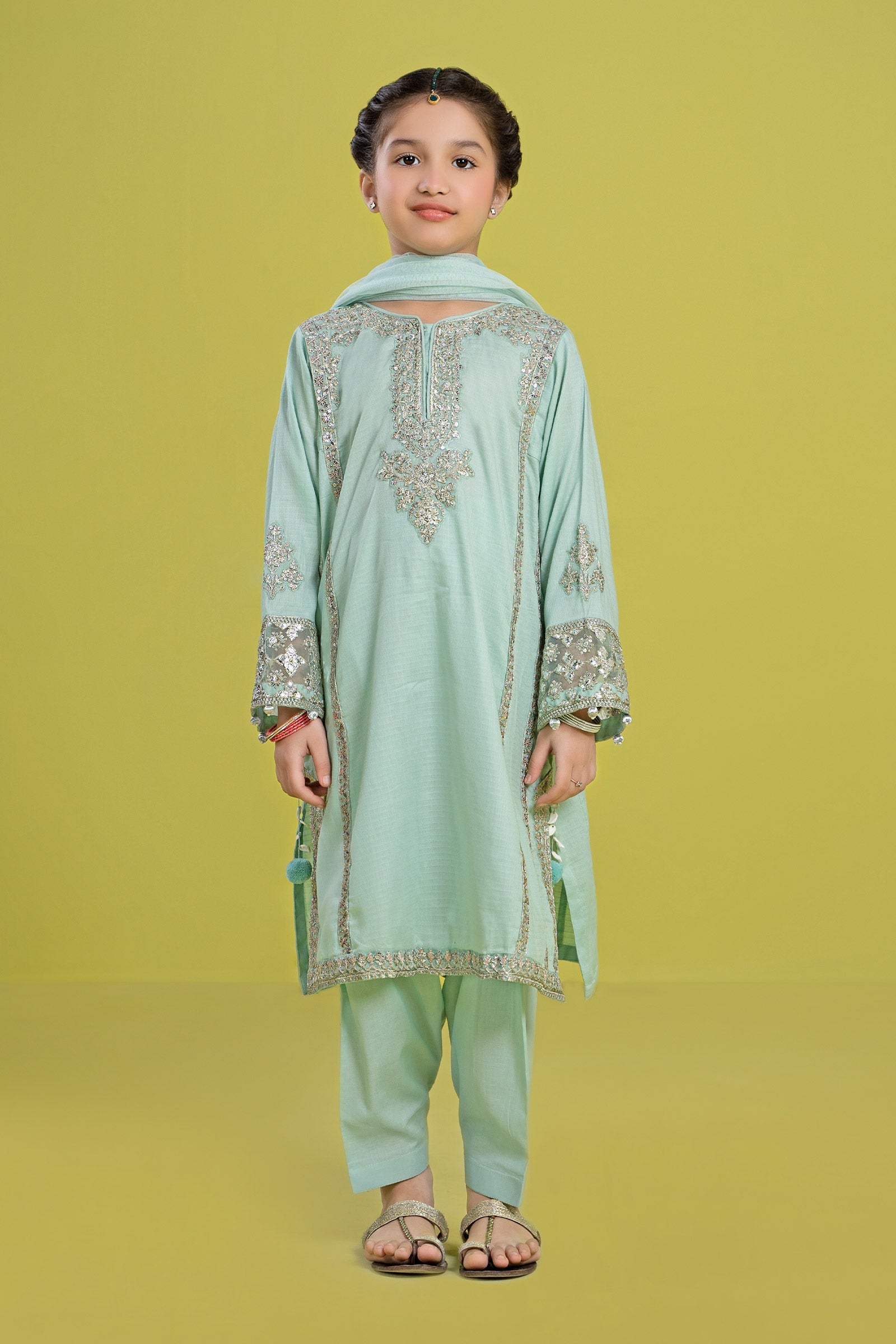 3 Piece Embroidered Dobby Suit