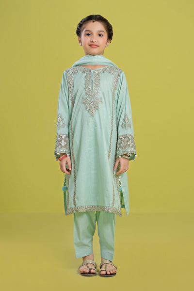 3 PIECE EMBROIDERED DOBBY SUIT | MKD-EF24-02 All Products MKD2402-023-FRZ