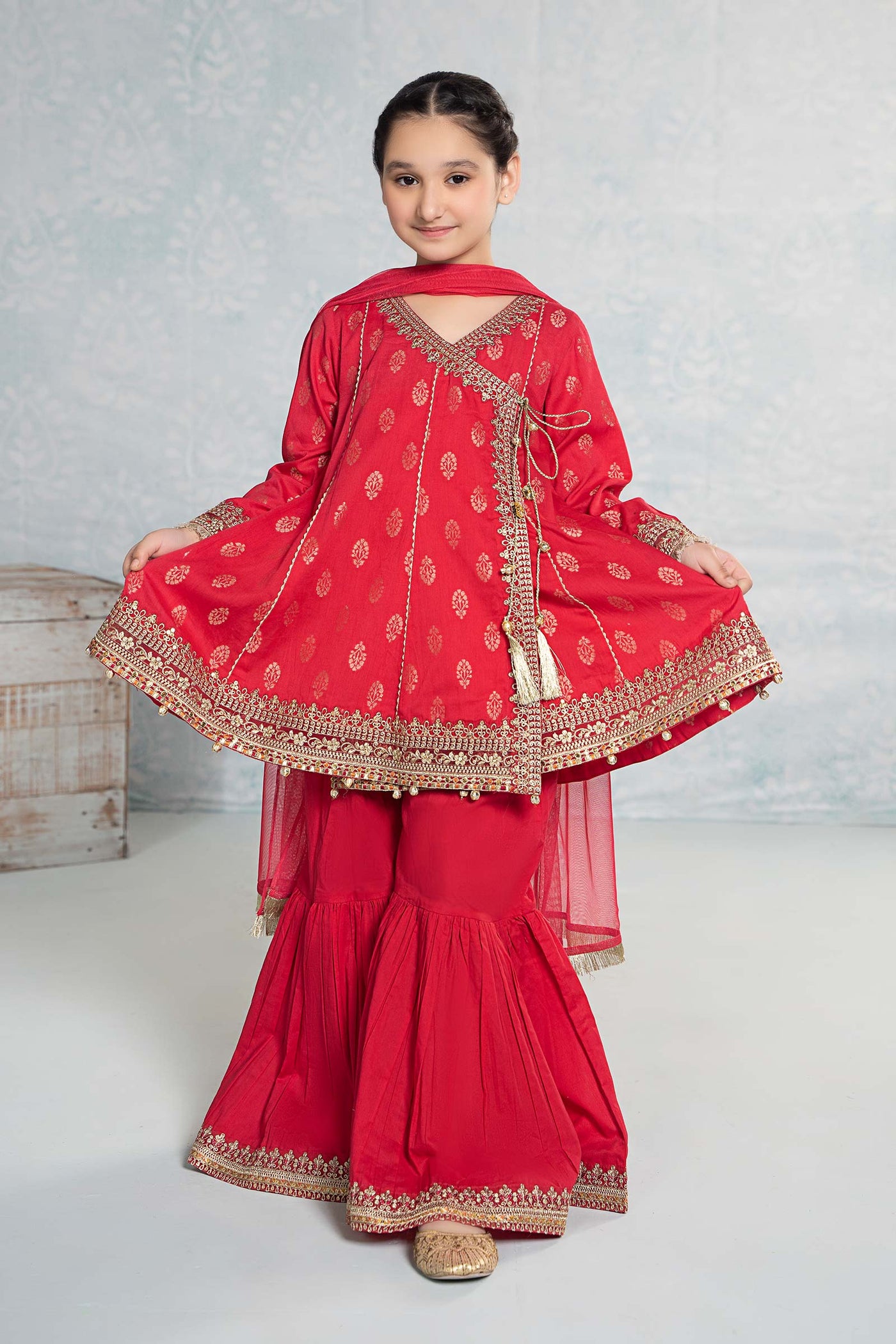 3 PIECE EMBROIDERED JACQUARD SUIT | MKD-EF24-12