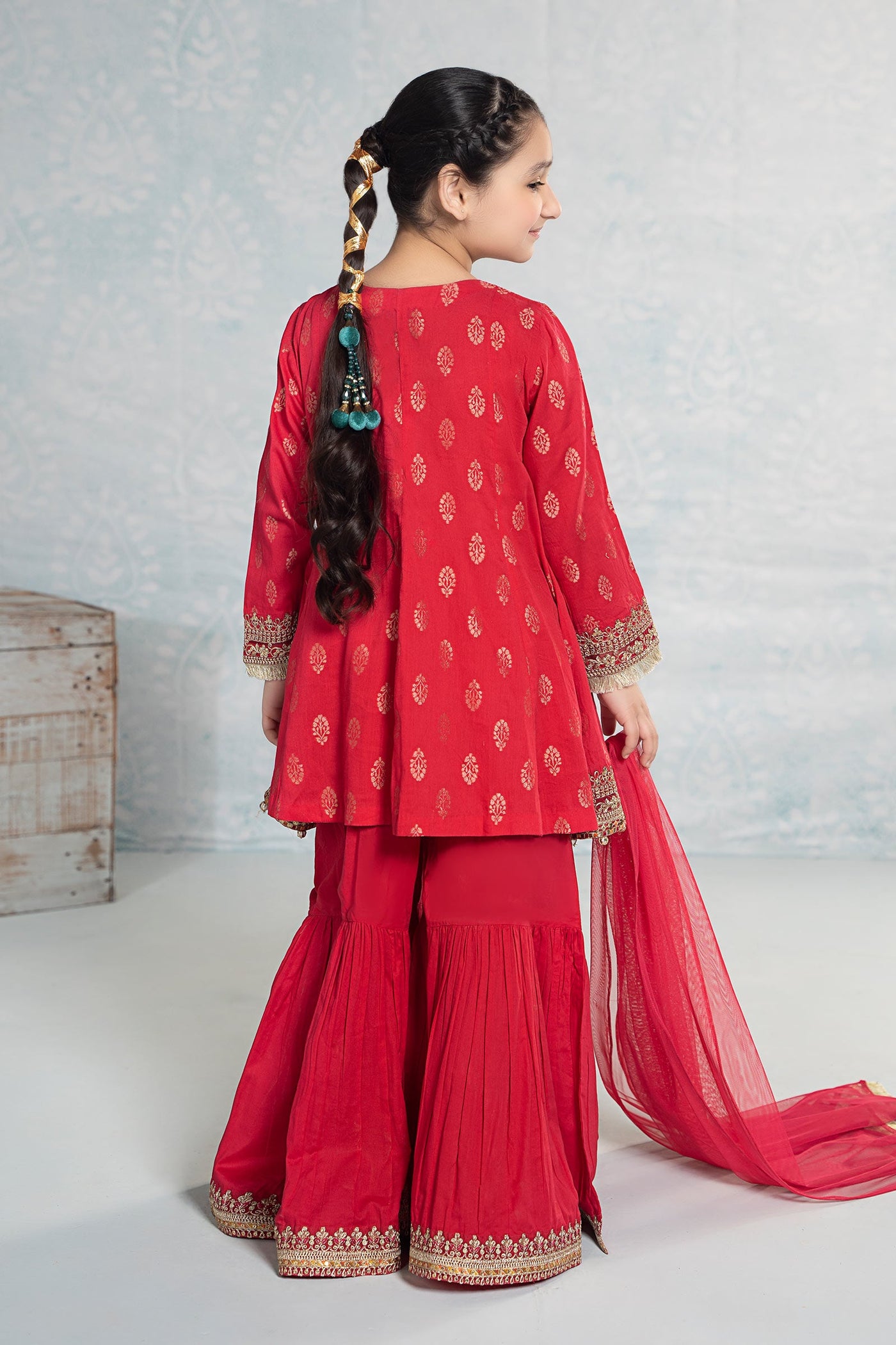 3 PIECE EMBROIDERED JACQUARD SUIT | MKD-EF24-12