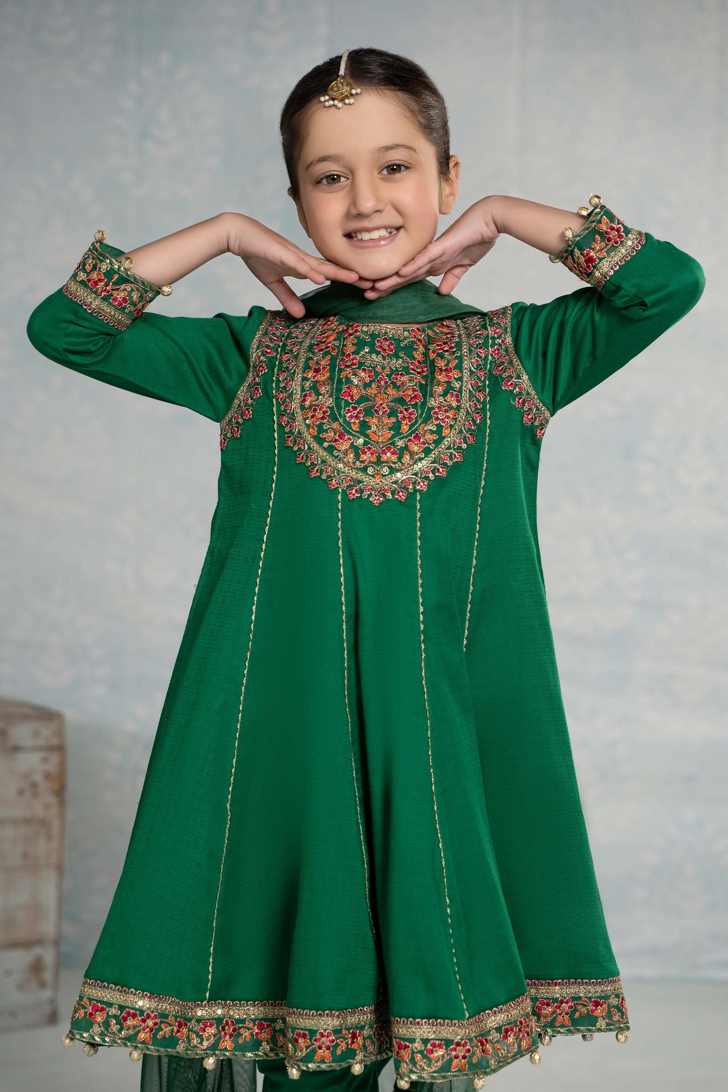 3 Piece Embroidered Dobby Suit