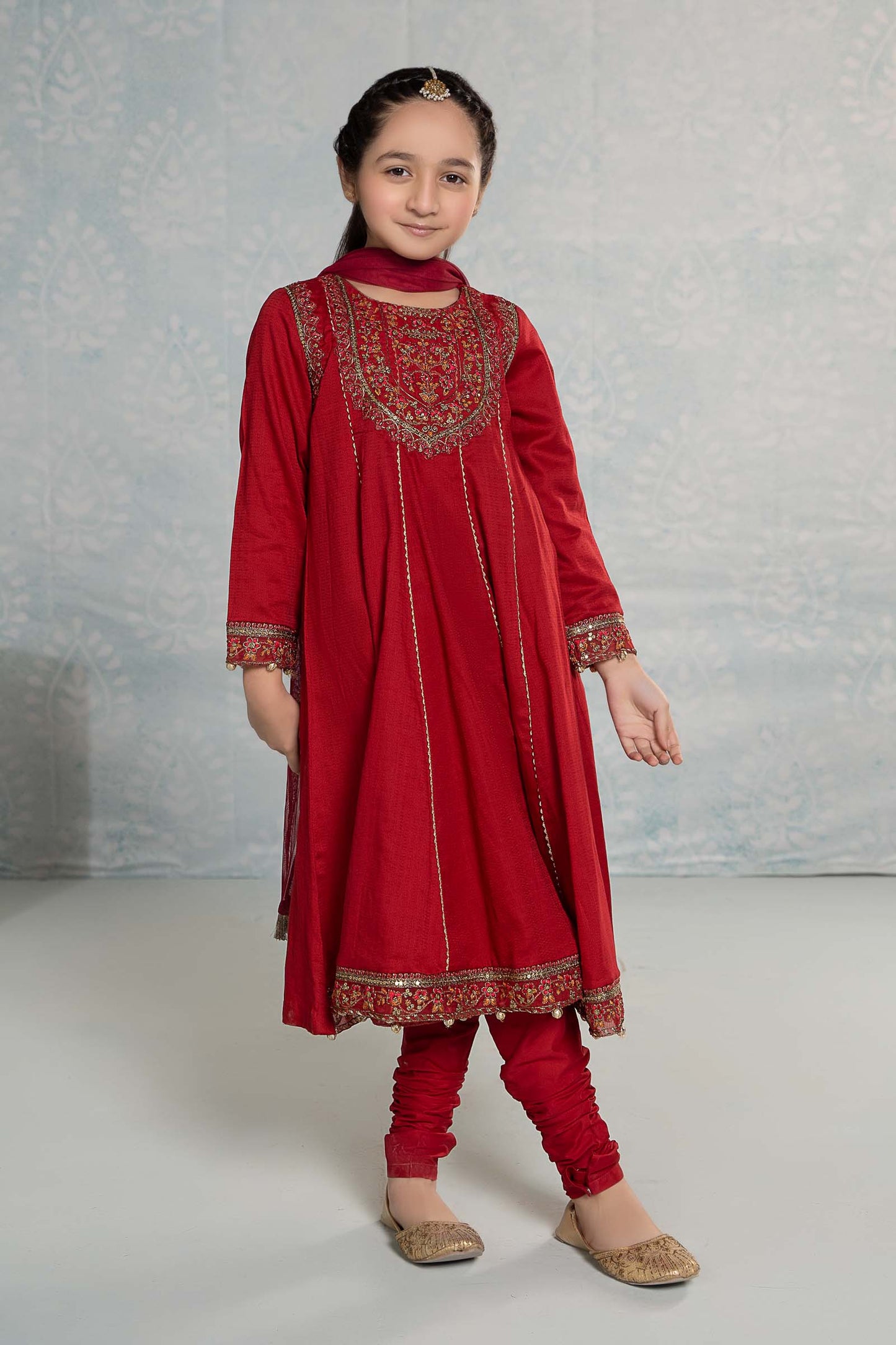 3 Piece Embroidered Dobby Suit