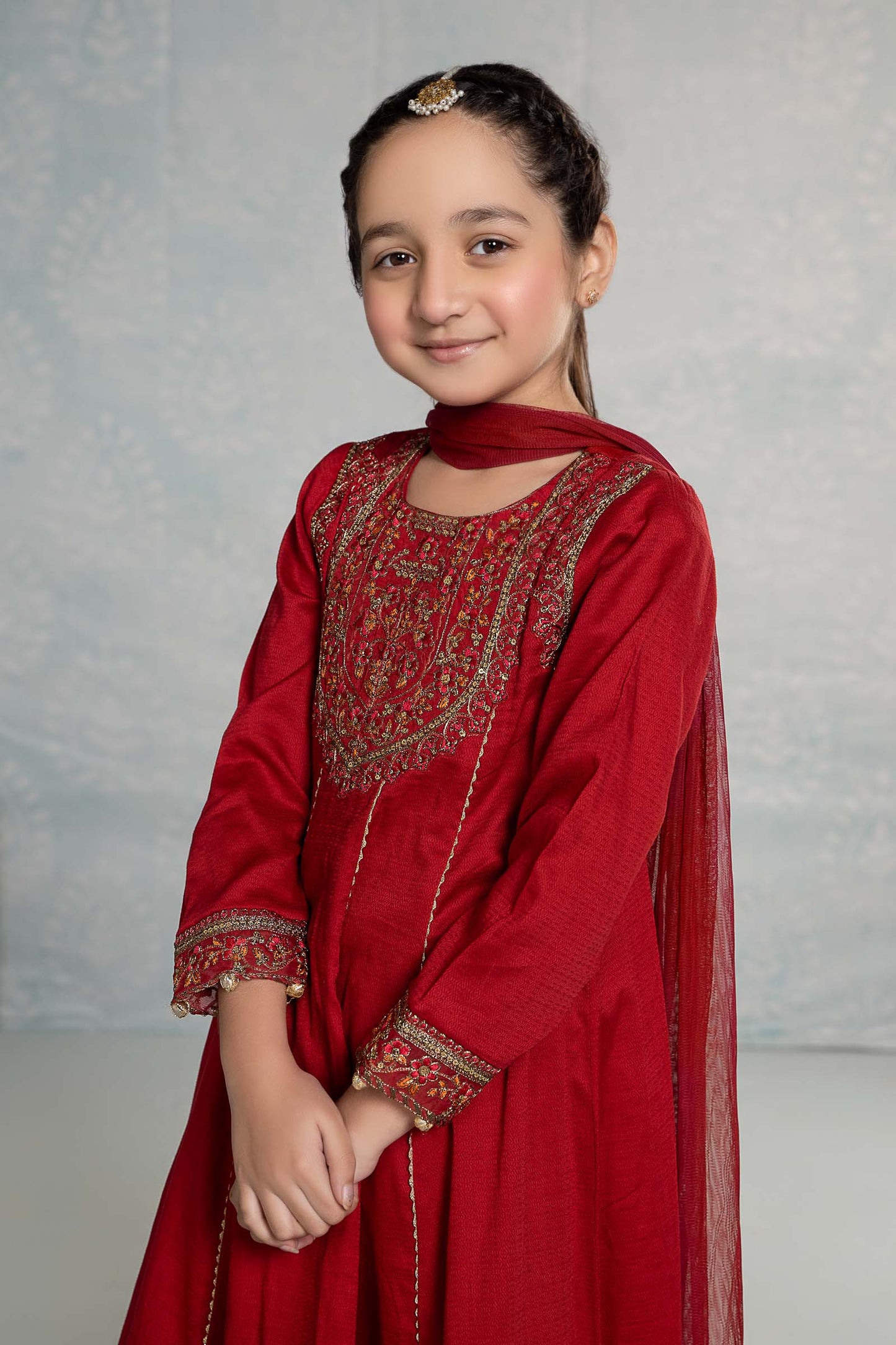 3 Piece Embroidered Dobby Suit
