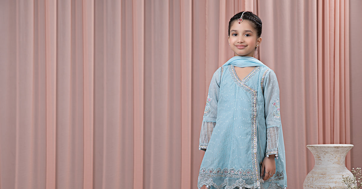 3 Piece Embroidered Cotton Jacquard Zari Suit