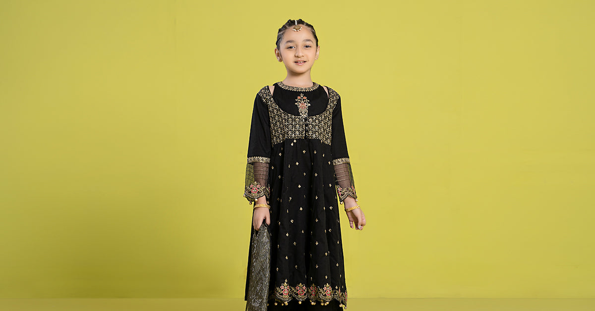 3 Piece Embroidered Dobby Suit