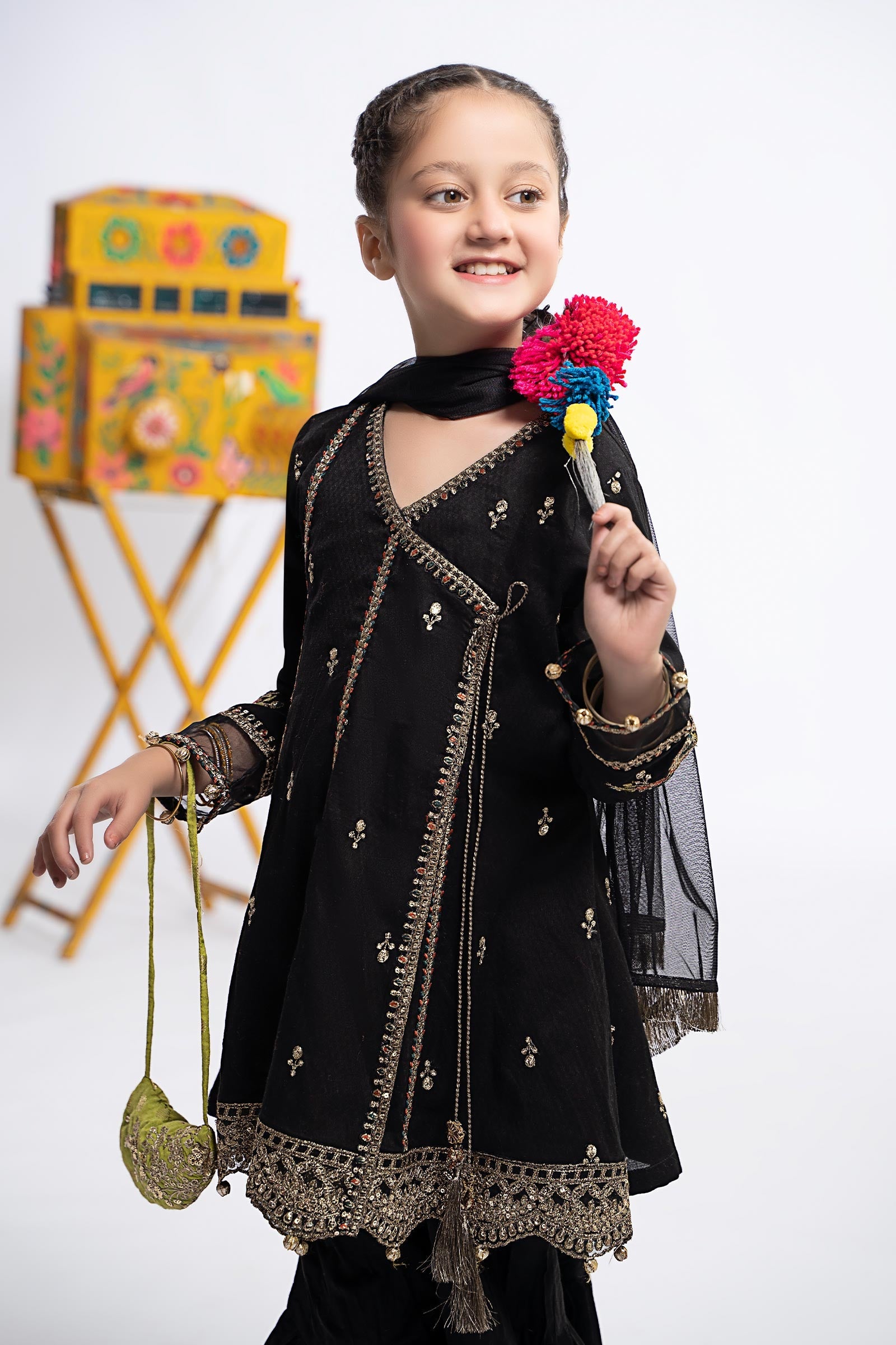3 Piece Embroidered Dobby Suit