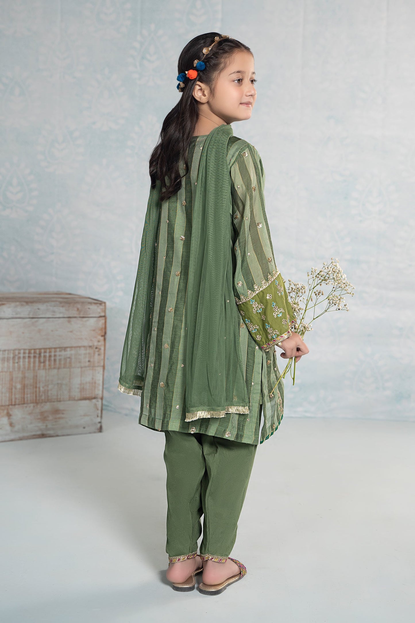 3 Piece Embroidered Yarn Dyed Suit