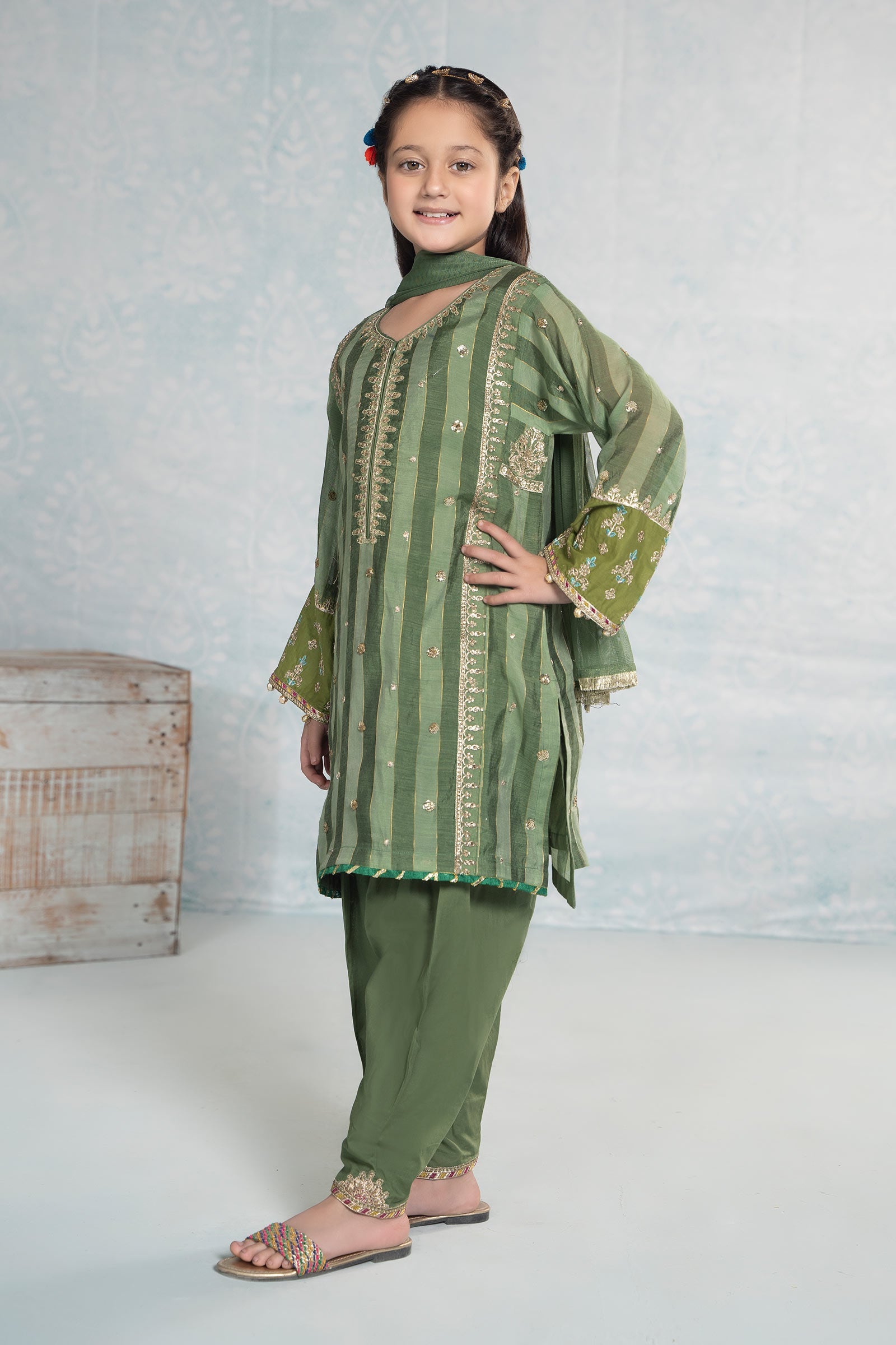 3 Piece Embroidered Yarn Dyed Suit