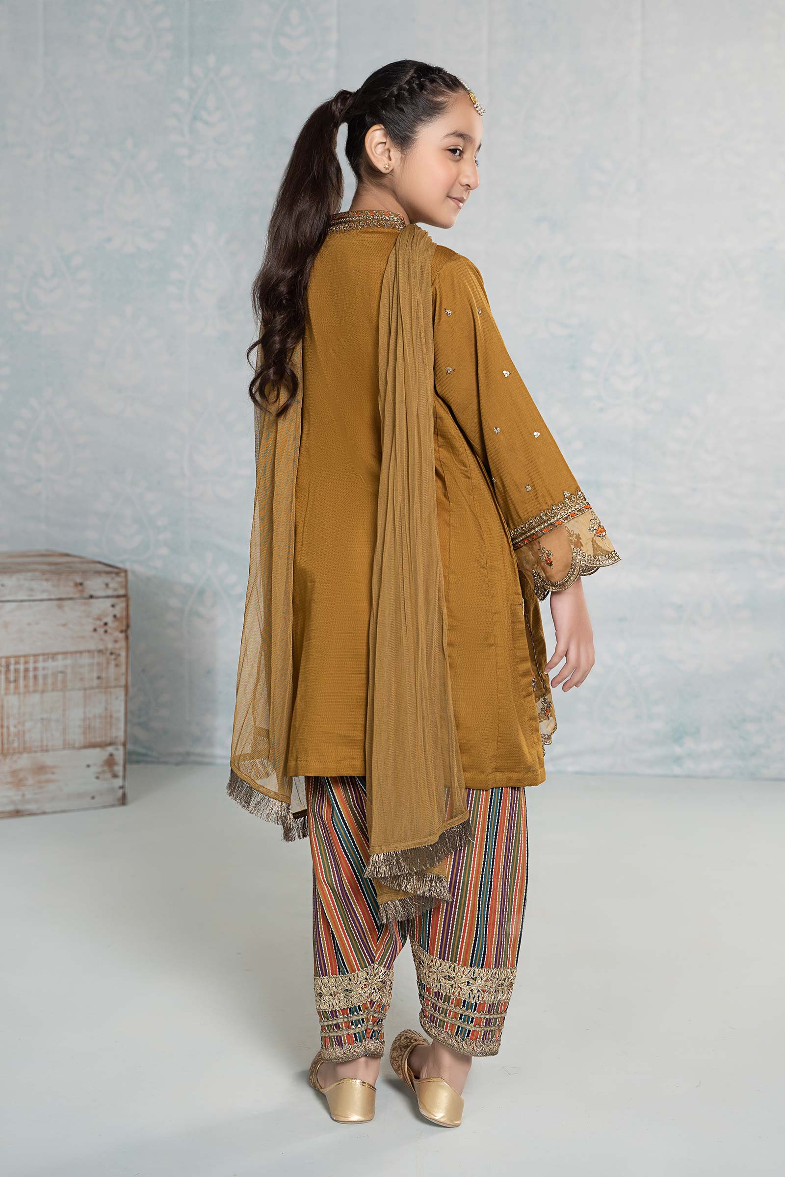 3 Piece Embroidered Dobby Suit