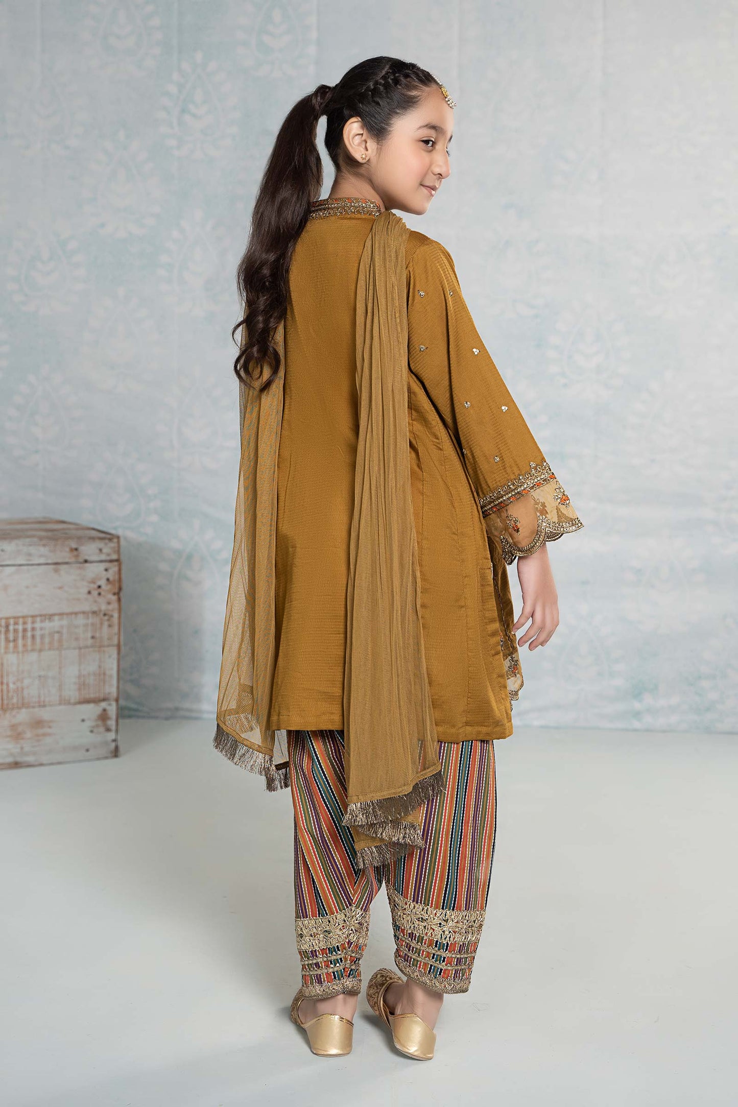 3 Piece Embroidered Dobby Suit