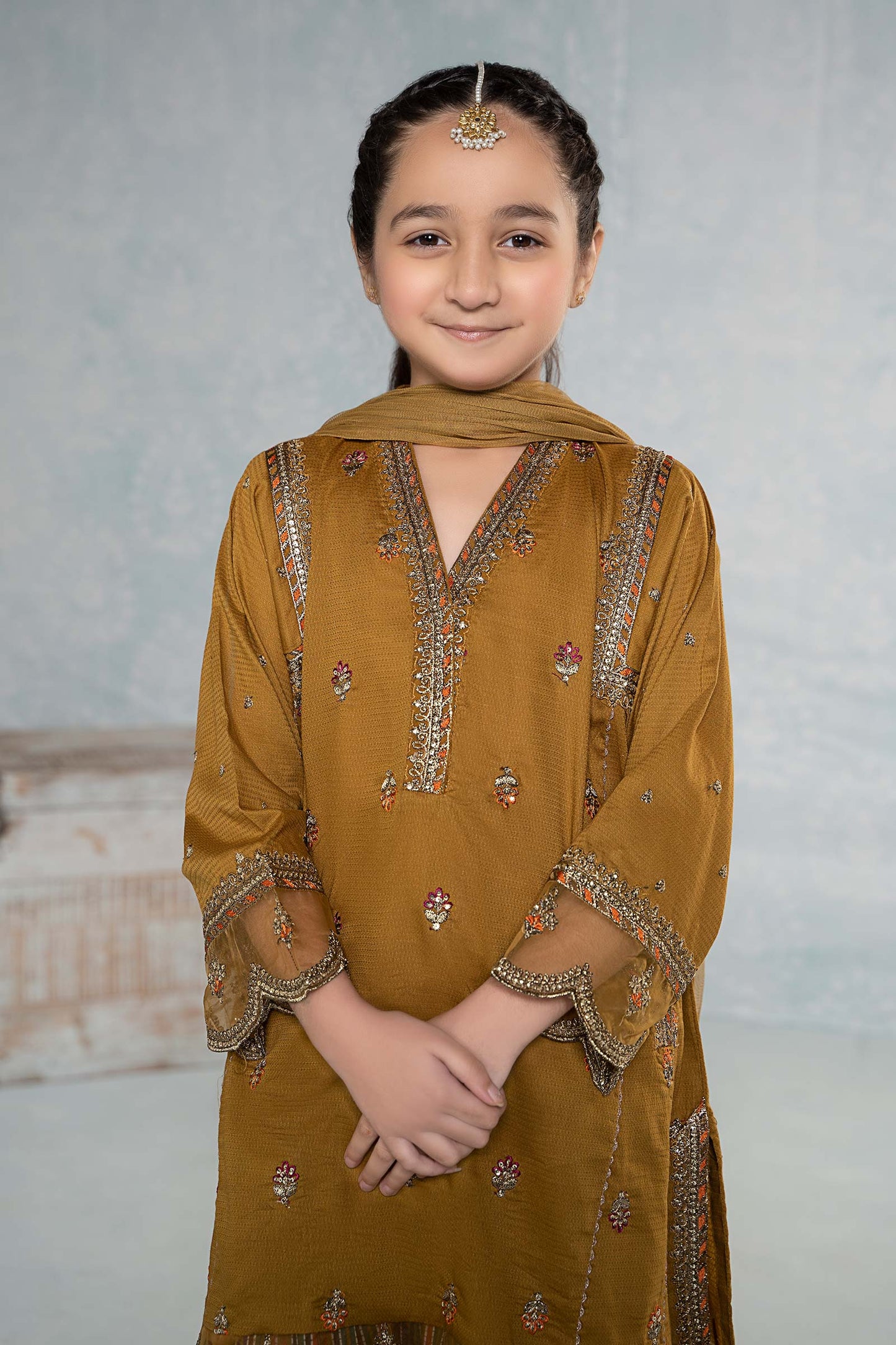 3 Piece Embroidered Dobby Suit
