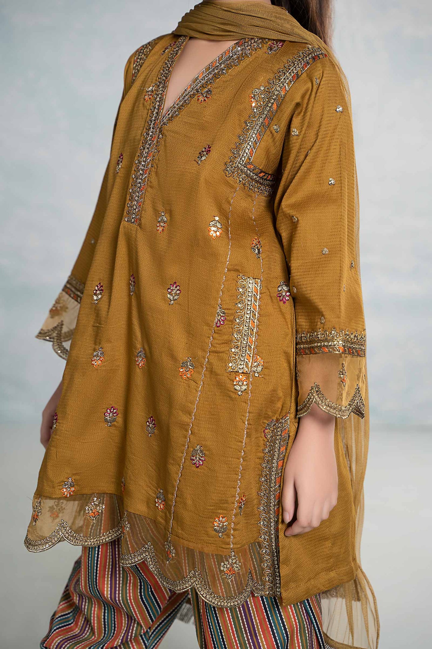 3 Piece Embroidered Dobby Suit