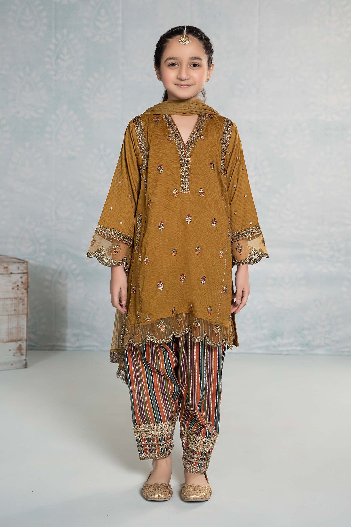 3 Piece Embroidered Dobby Suit