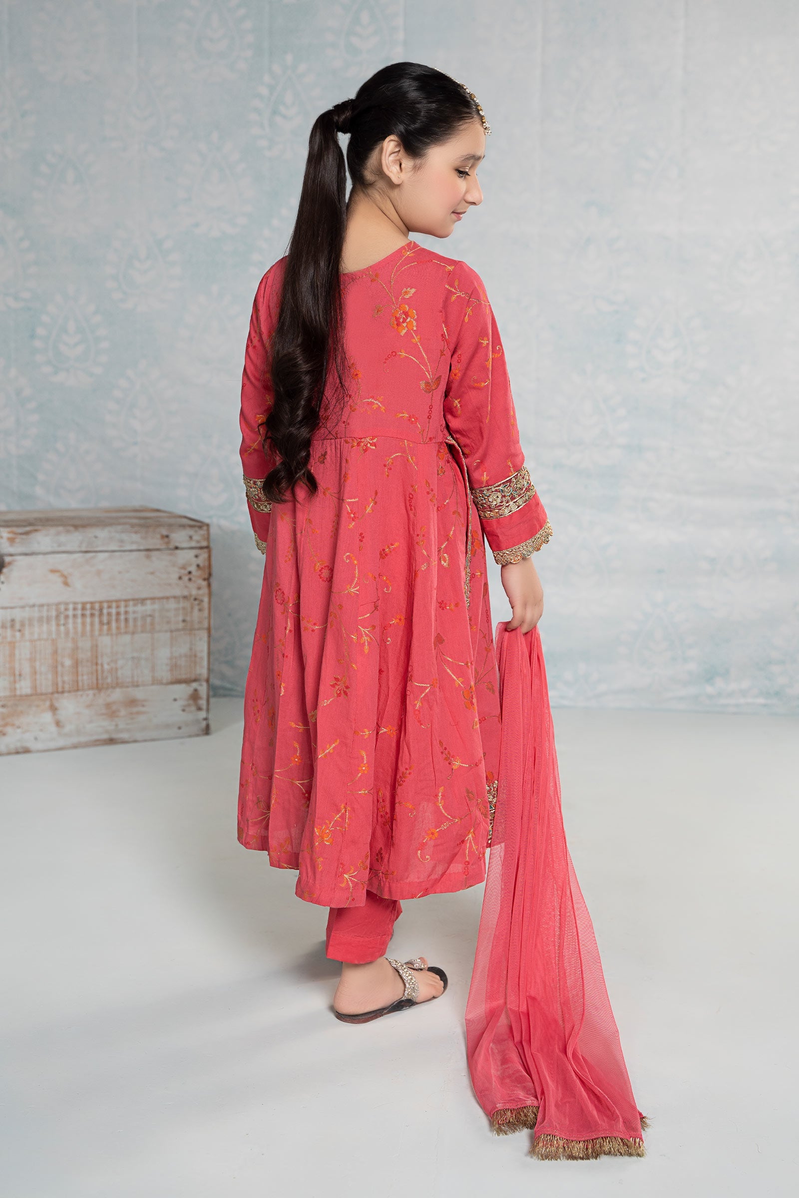 3 Piece Embroidered Jacquard Broshiasuit