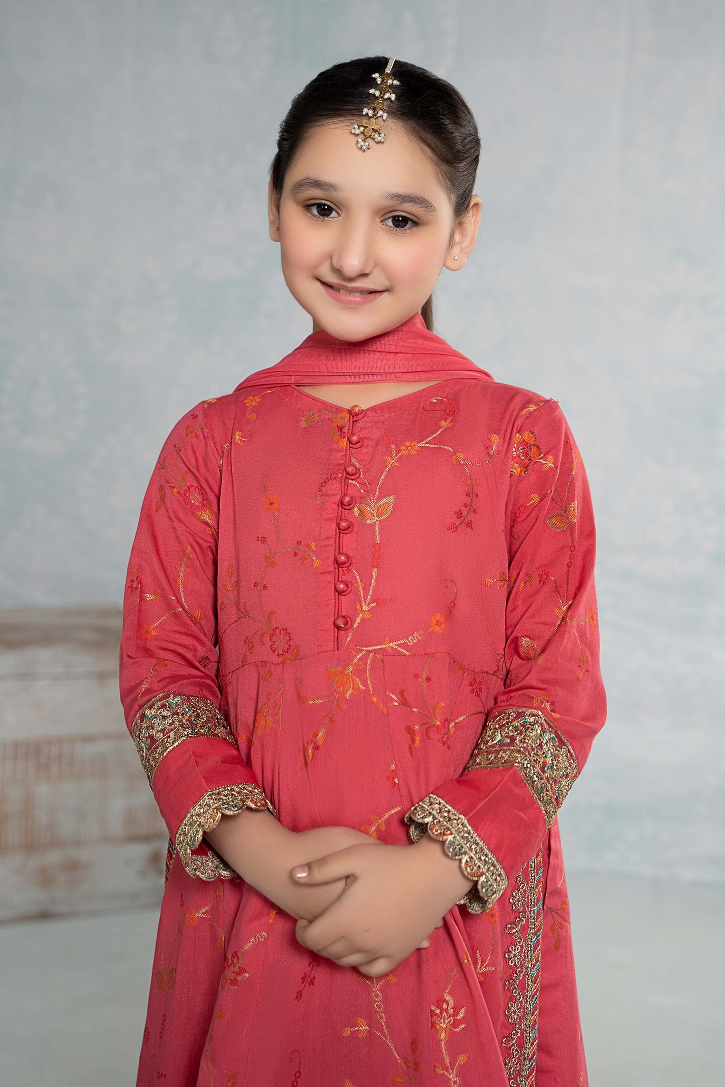 3 Piece Embroidered Jacquard Broshiasuit