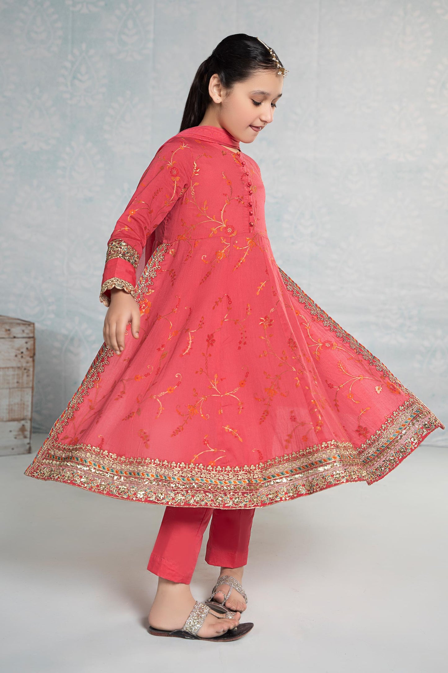 3 Piece Embroidered Jacquard Broshiasuit