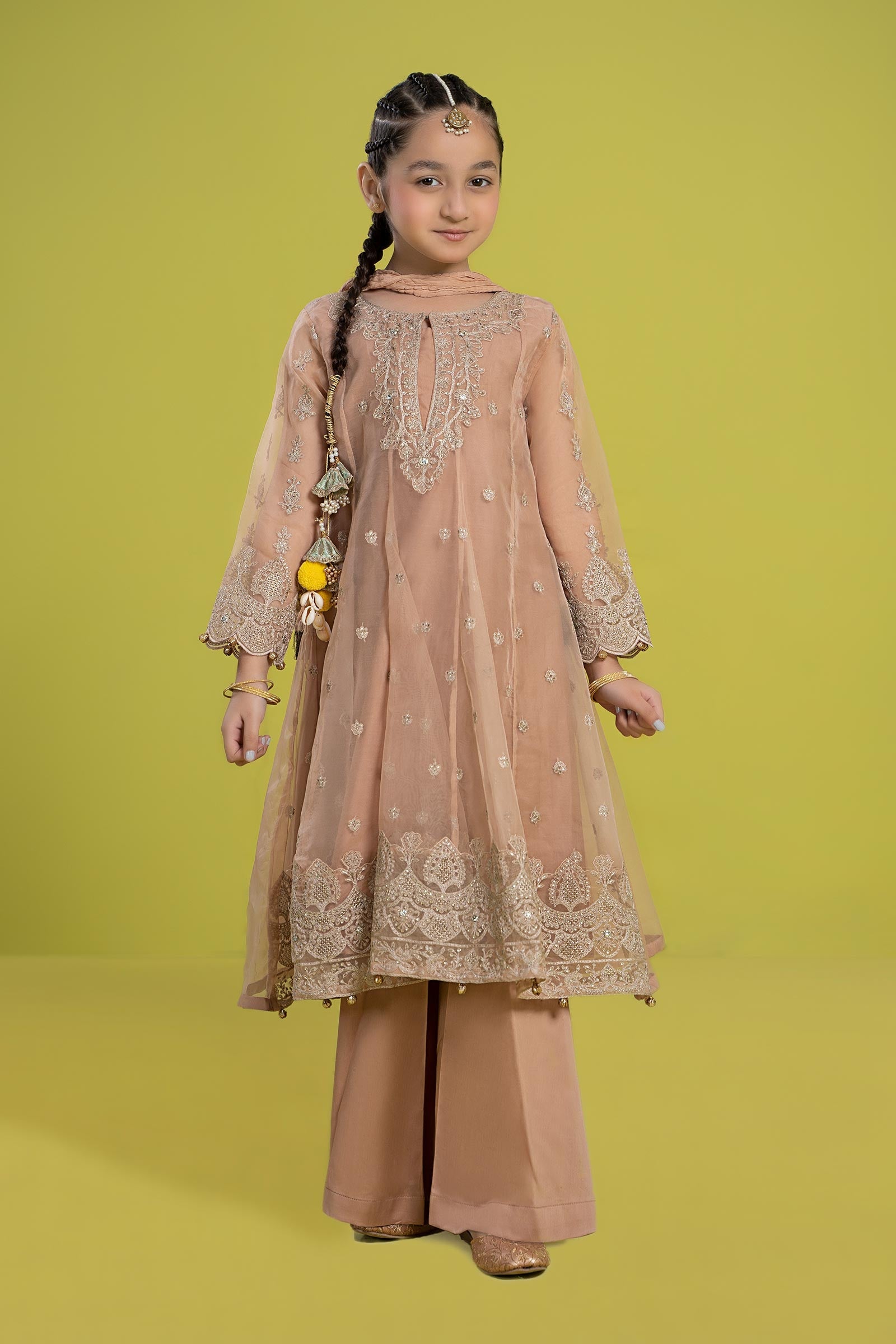 3 Piece Embroidered Organza Suit