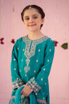 3 Piece Embroidered Raw Silk Suit