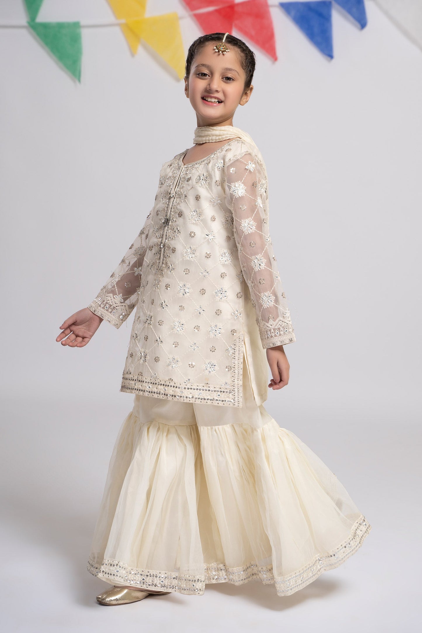 3 Piece Embroidered Organza Suit
