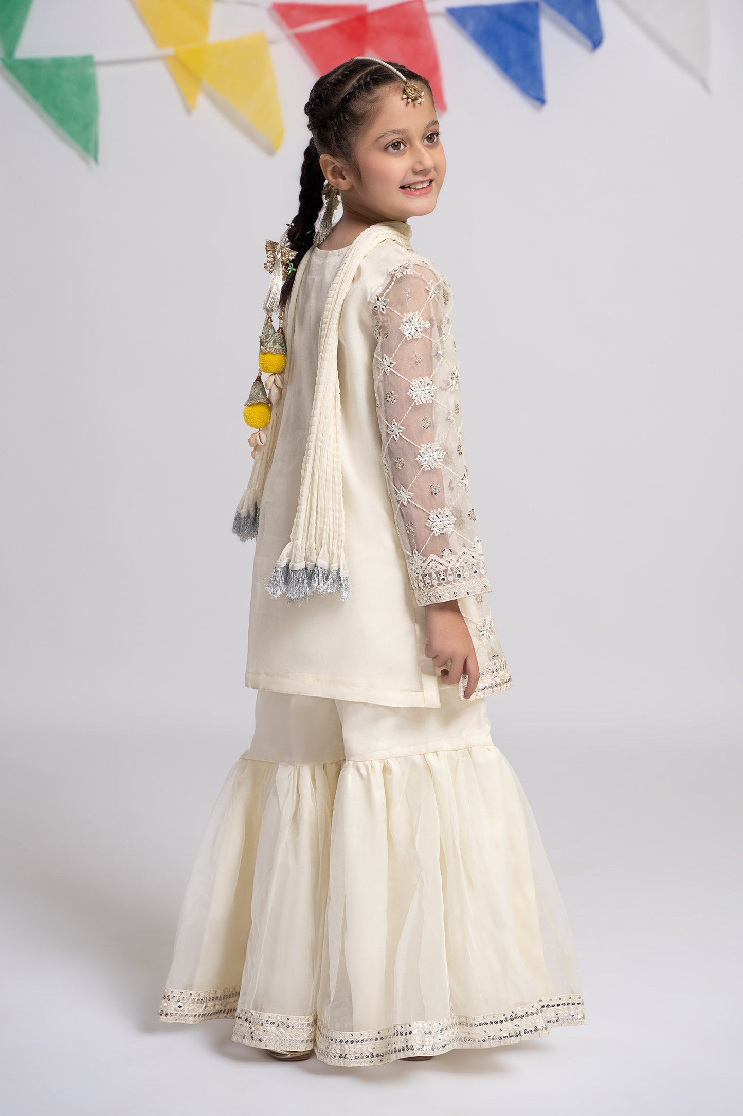 3 Piece Embroidered Organza Suit